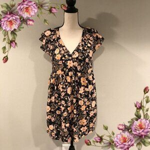Loose fit floral mini dress